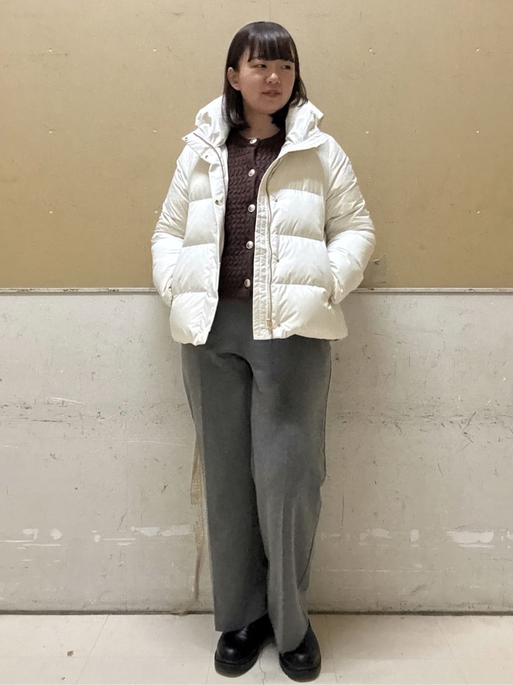 yumeさんの「OPAQUE.CLIP｜撥水ショートダウン【防風／抗菌防臭／洗濯機洗い可】《SS～LL》」を使ったコーディネート