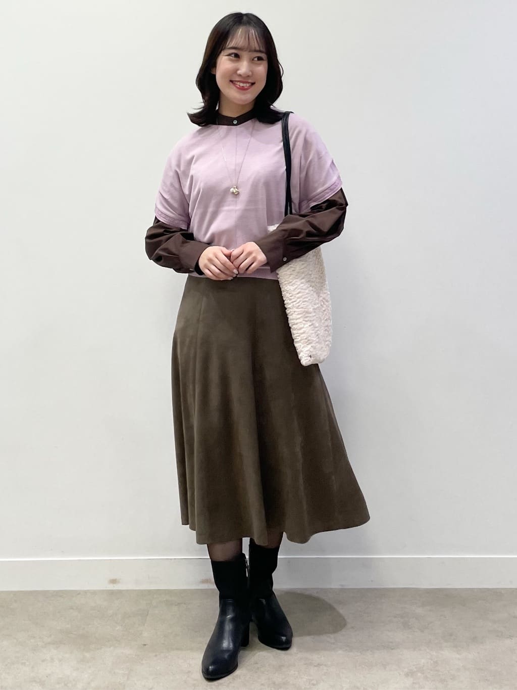 yukariさんの「Reflect｜【さらっと一枚で決まる／重ね着にもおすすめ◎】タックスリーブシャツブラウス」を使ったコーディネート