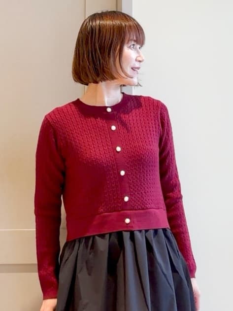yamakoさんの「grove｜ケーブルニットドッキングワンピース」を使ったコーディネート