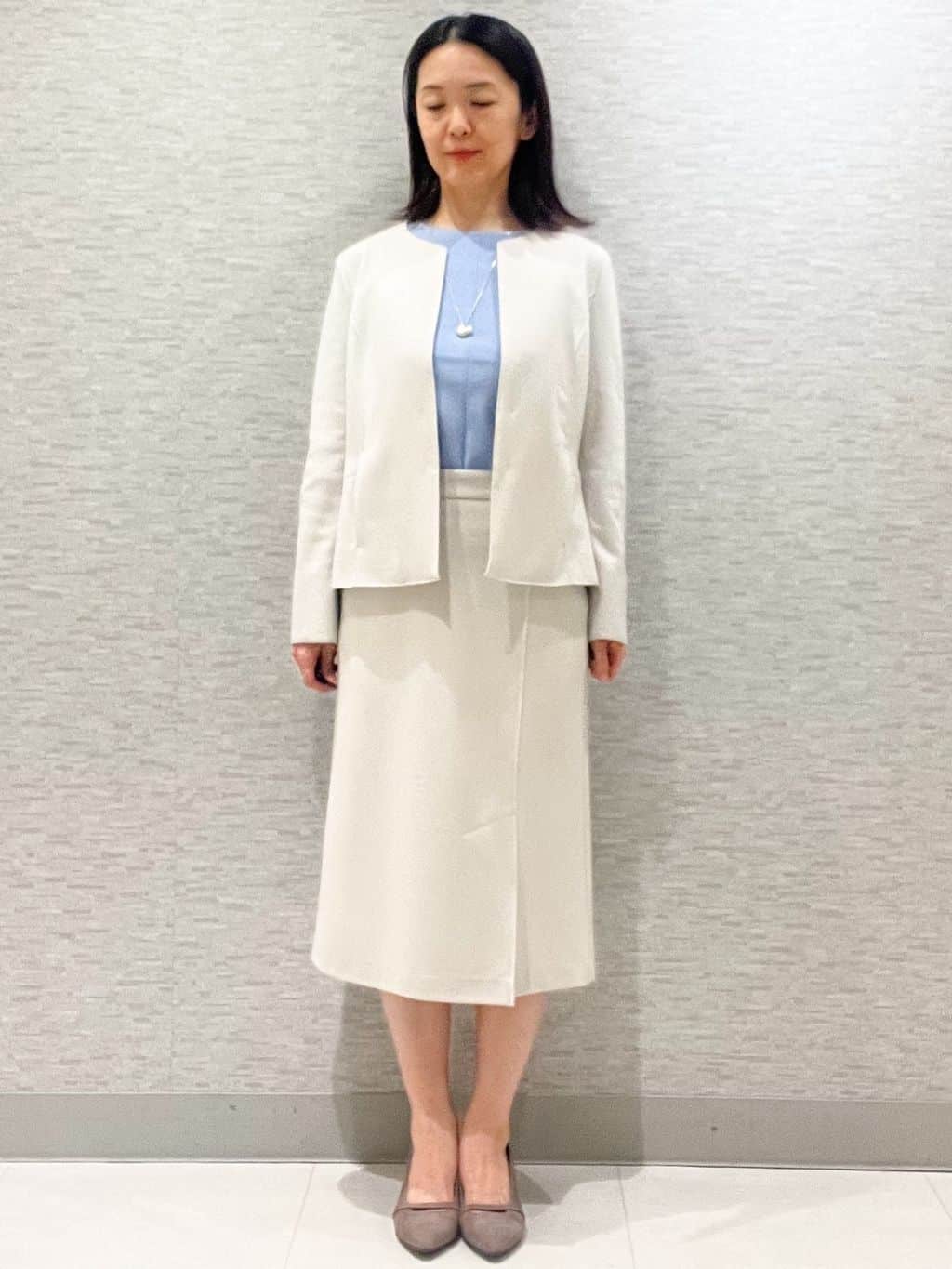 marikoさんの「Reflect｜【ライトアウター／通勤におすすめ◎／セットアップ可／すっきりシルエット】キレイめジャージジャケット」を使ったコーディネート