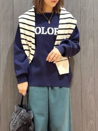 meiさんの「SHOO･LA･RUE｜【洗濯機可/S-LL】もちもちタッチ スウェットライクロゴニット」を使ったコーディネート