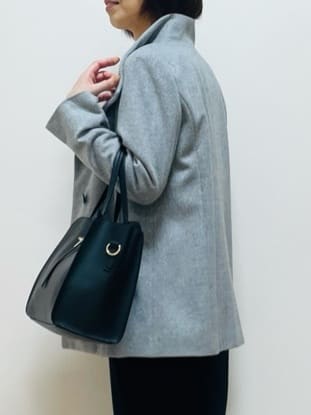 Riiさんの「Reflect｜【SS-4Lサイズ／衿が顔に当たらない◎】スタンドネックミドルコート」を使ったコーディネート