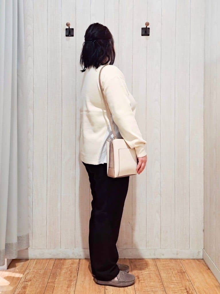 kotomiさんの「SHOO･LA･RUE｜【洗濯機可/S-LL/体型カバー】横姿もきれい見え スポンディッシュ Aライントップス」を使ったコーディネート