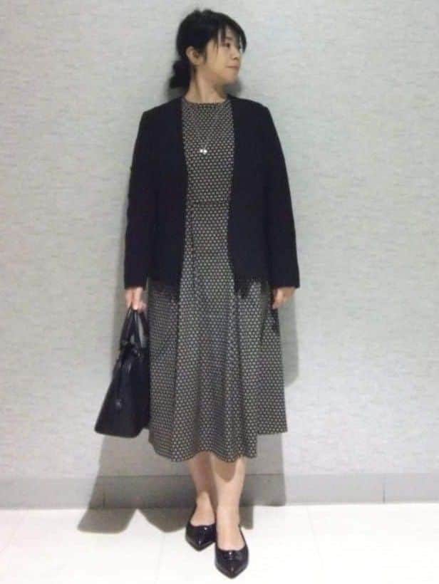 sakoさんの「Reflect｜【SS-4Lサイズ／通勤／セットアップ可】ノーカラージャケット」を使ったコーディネート