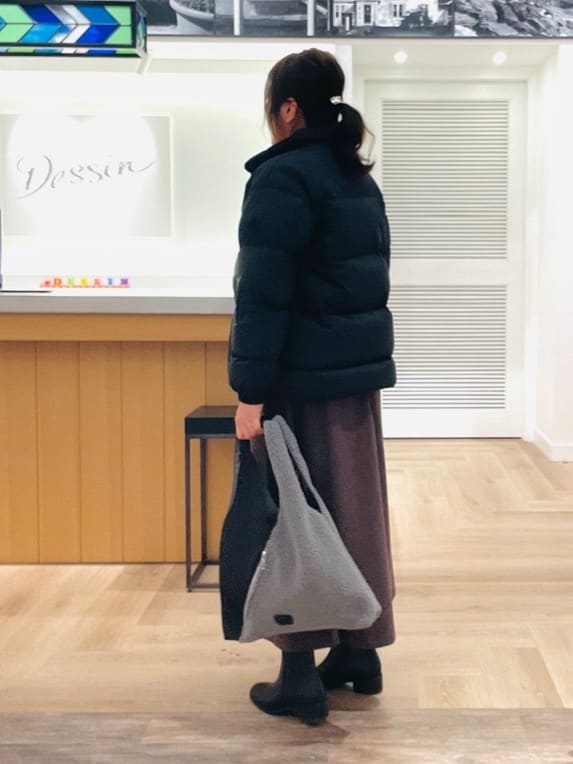 rinさんの「Dessin｜【洗える】ペイント風刺繍入り配色ラインニット」を使ったコーディネート