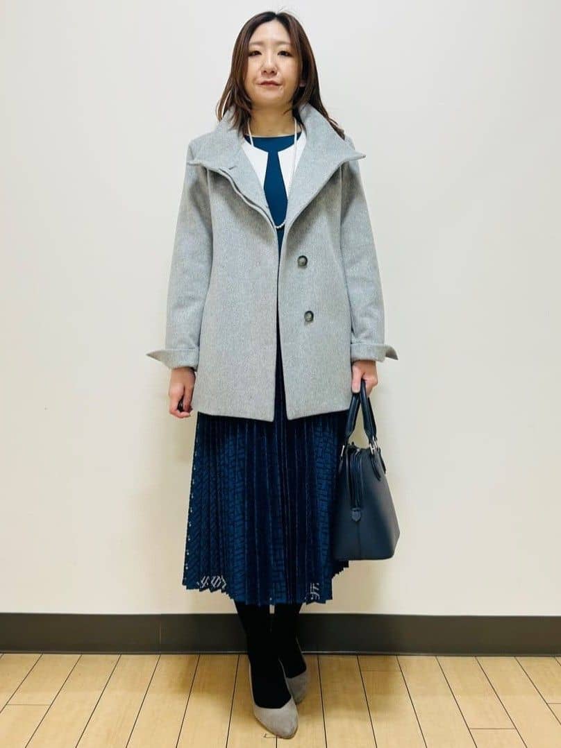 miiiさんの「Reflect｜【SS-4Lサイズ】シフォン&times;幾何柄レースプリーツワンピース」を使ったコーディネート