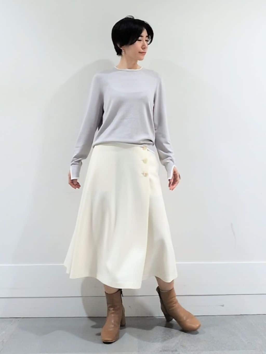 ミズタさんの「UNTITLED｜【アンサンブル可/洗える】ウォームスパン カーディガン」を使ったコーディネート