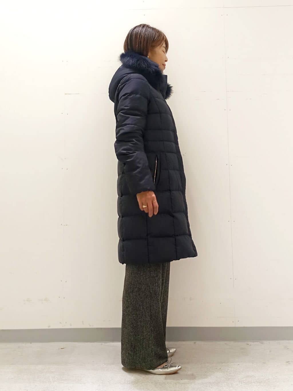 Kさんの「INDIVI｜【名品／撥水／抗菌防臭】ロング丈リサイクルダウンコート」を使ったコーディネート