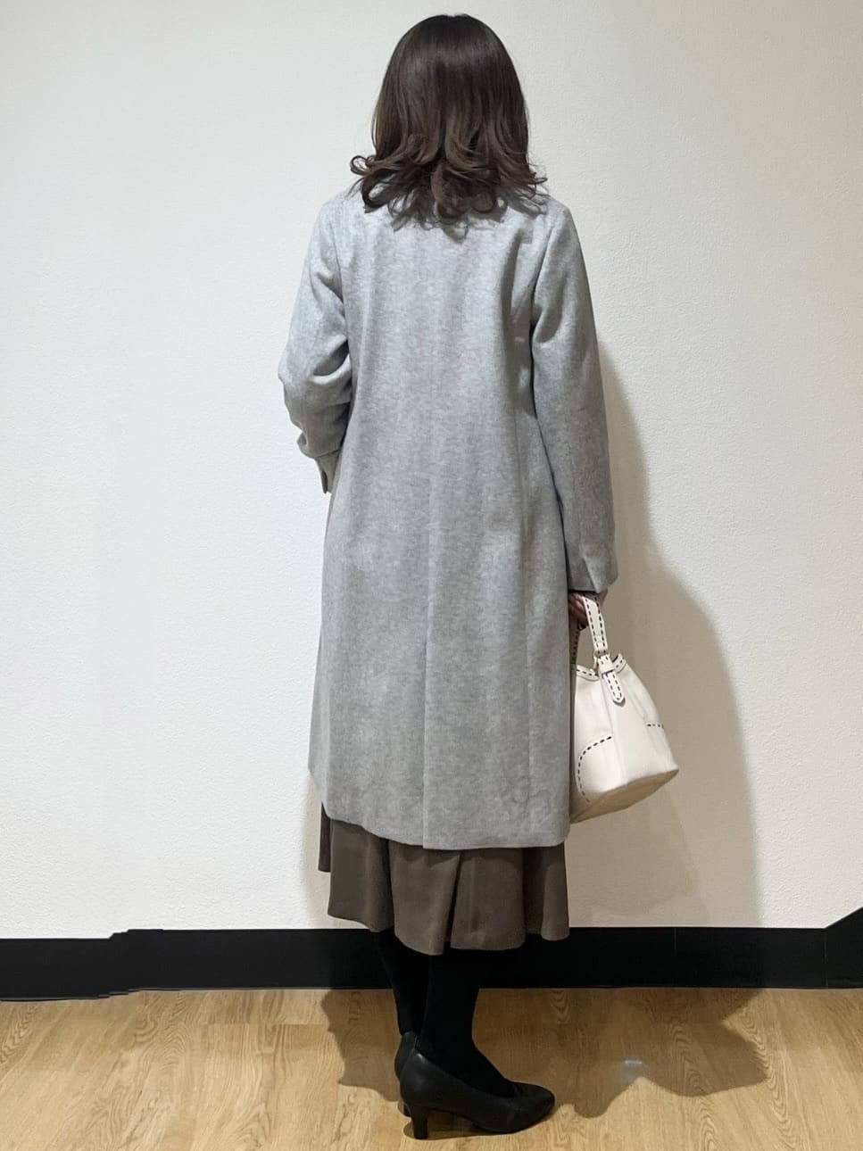 ayaさんの「Reflect｜【SS-4Lサイズ／選べる6色】テーラードカラーロングウール混コート」を使ったコーディネート