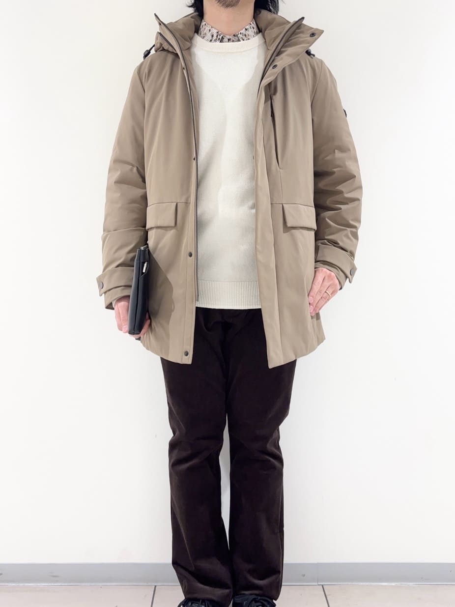 及川さんの「TAKEO KIKUCHI｜【None Of Stress】ストレッチ ダウンブルゾン」を使ったコーディネート
