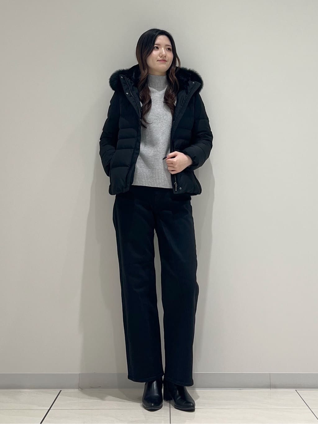 T.Kさんの「INDIVI｜【カシミヤ混】ミドルゲージ ハイネックニット」を使ったコーディネート