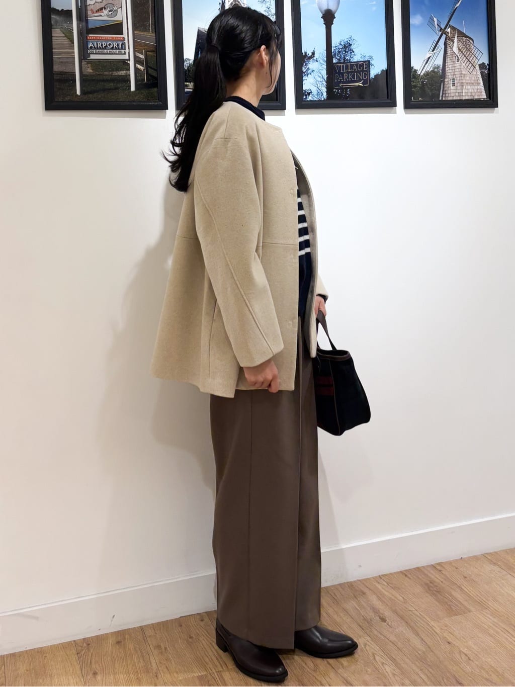 Ririkaさんの「Dessin｜【洗える】裏起毛セミワイドツイルパンツ」を使ったコーディネート