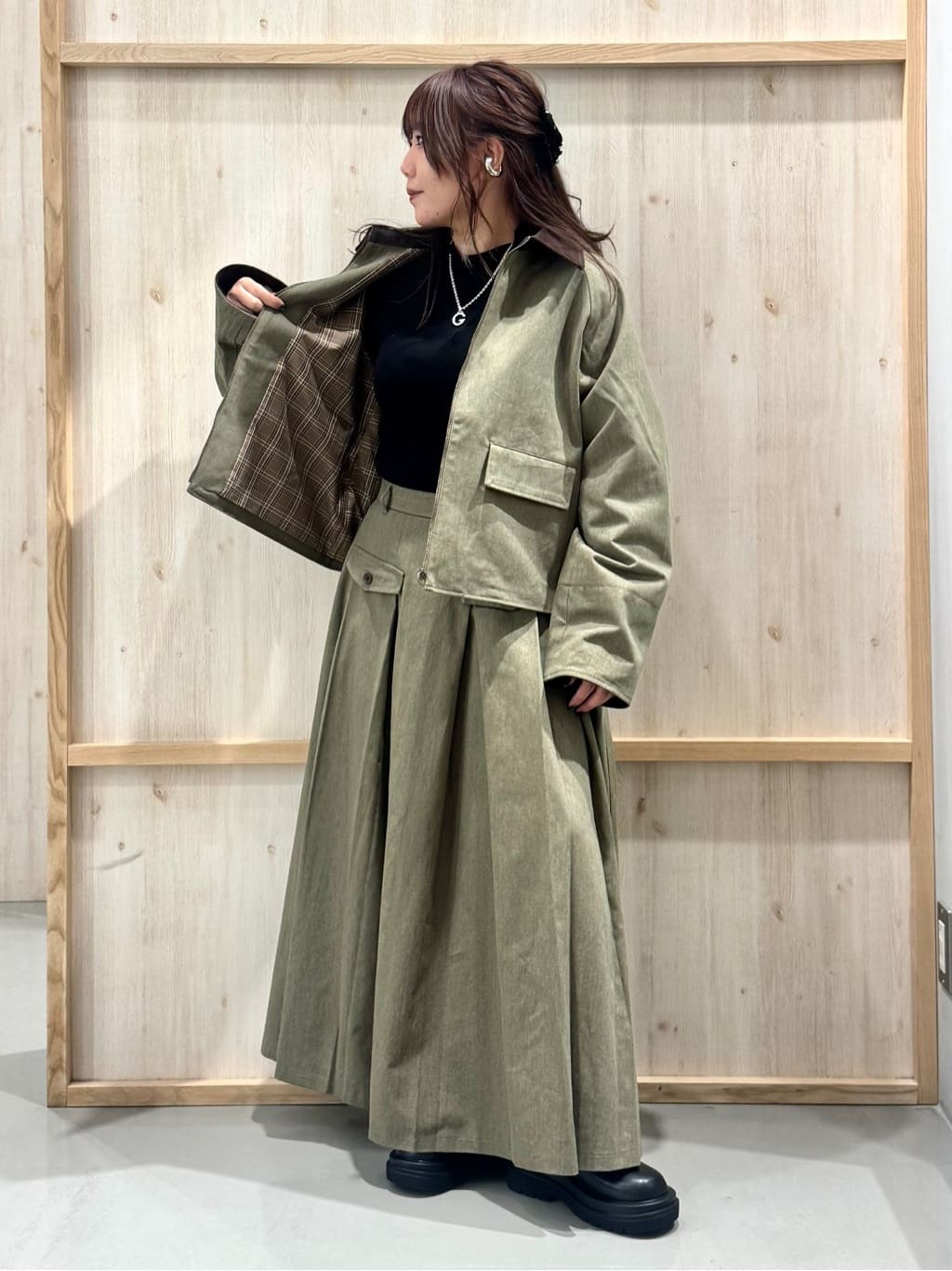 nanaさんの「THE SHOP TK｜カバーオールジャケット【洗える】」を使ったコーディネート