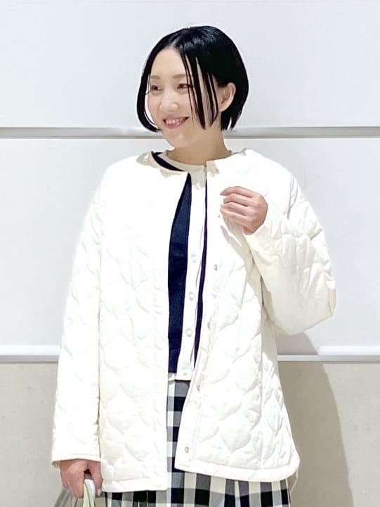 eriko さんの「Dessin｜【洗える】バイカラーカーディガン」を使ったコーディネート