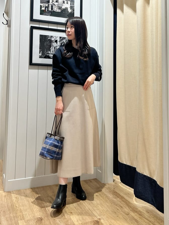 mihoさんの「Dessin｜【洗える／体型カバー】ちょうどいいニットパーカ」を使ったコーディネート