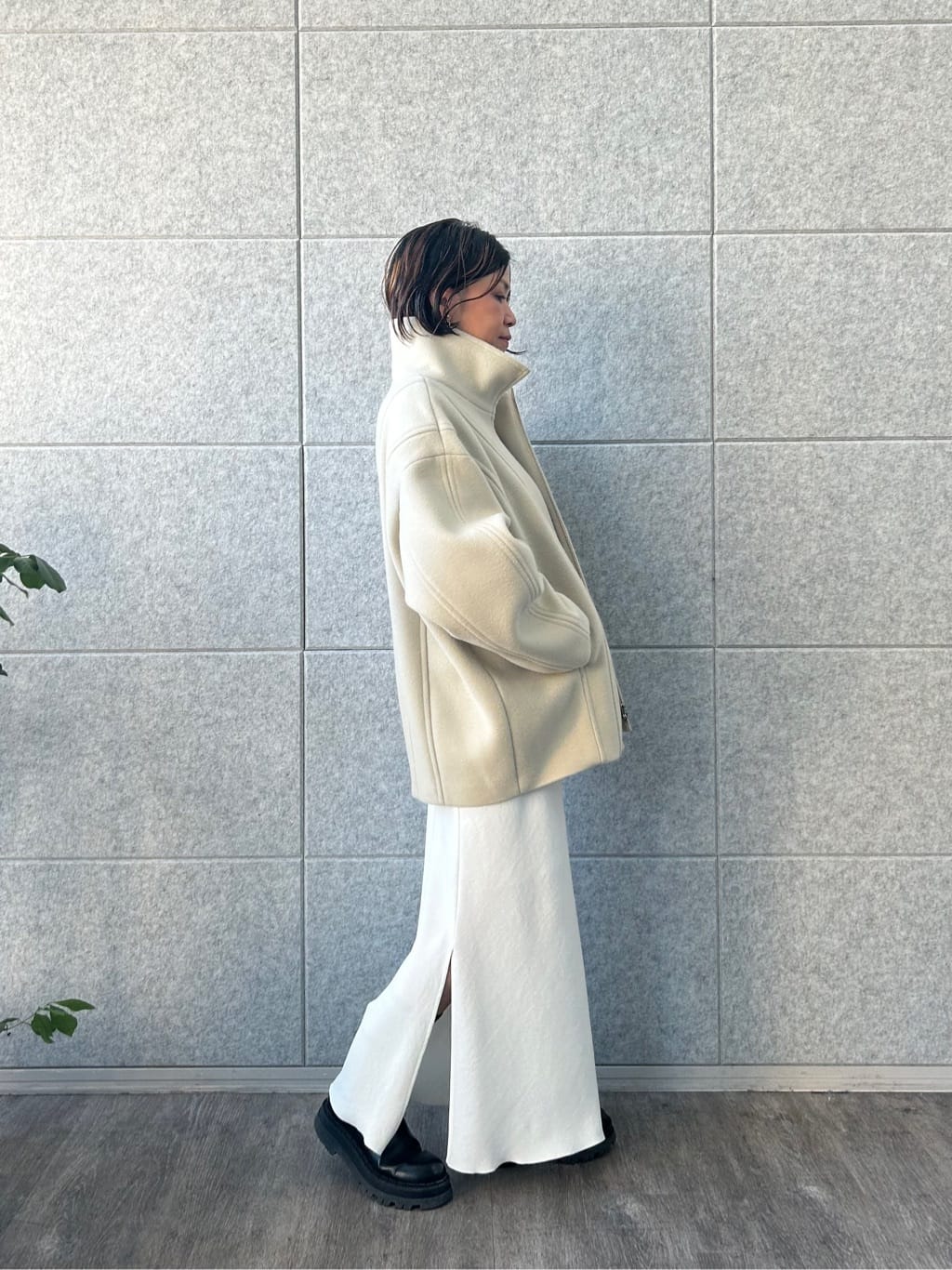 yukoさんの「CODE A｜wool volume short coat」を使ったコーディネート