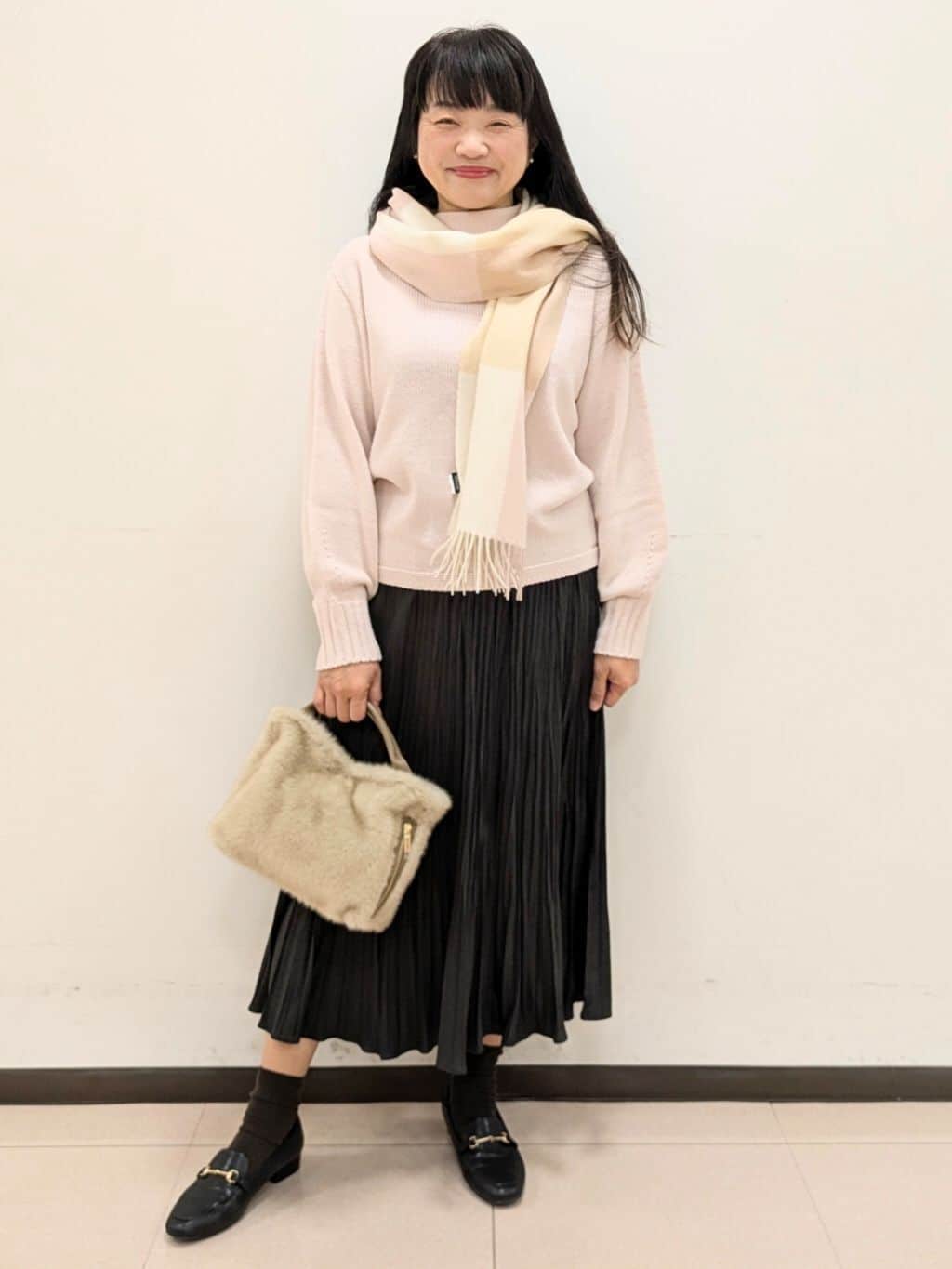 ともさんの「UNTITLED｜【名品／定番人気】ウールチェックマフラー」を使ったコーディネート