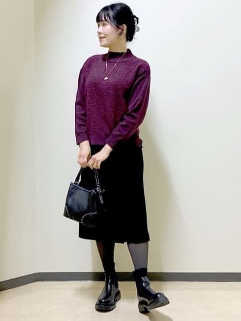  beni_gingerさんの「Reflect｜アーガイル柄ハイネックニット」を使ったコーディネート