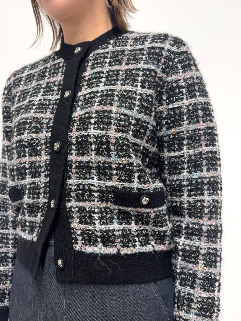 Nishijimaさんの「DRESSTERIOR｜スパンコール2WAY巾着バッグ」を使ったコーディネート