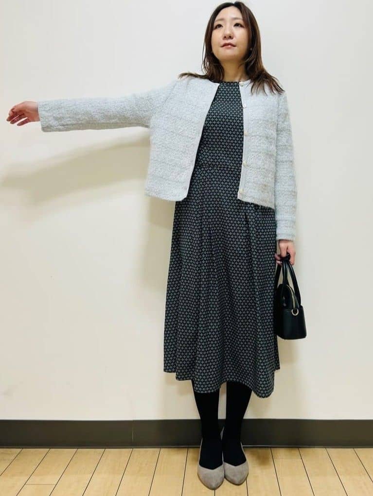 miiiさんの「Reflect｜【通勤/お出かけ◎】ジオメプリントクラシカルワンピース」を使ったコーディネート