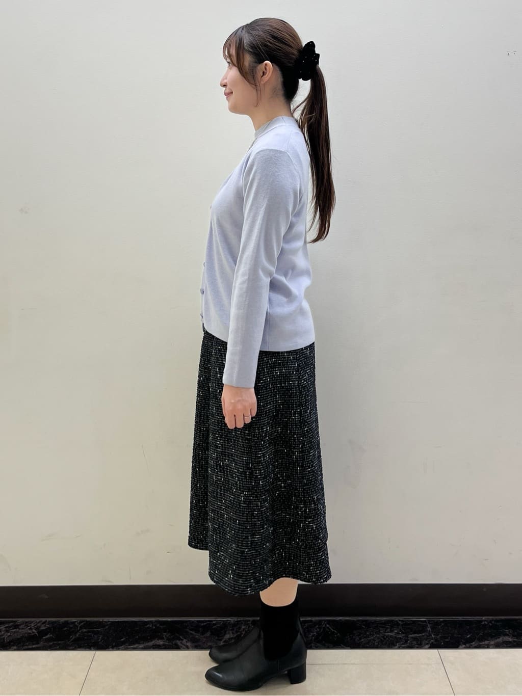 mikikoさんの「Reflect｜【選べる5色／アンサンブル可】プチハイネックリブニット」を使ったコーディネート