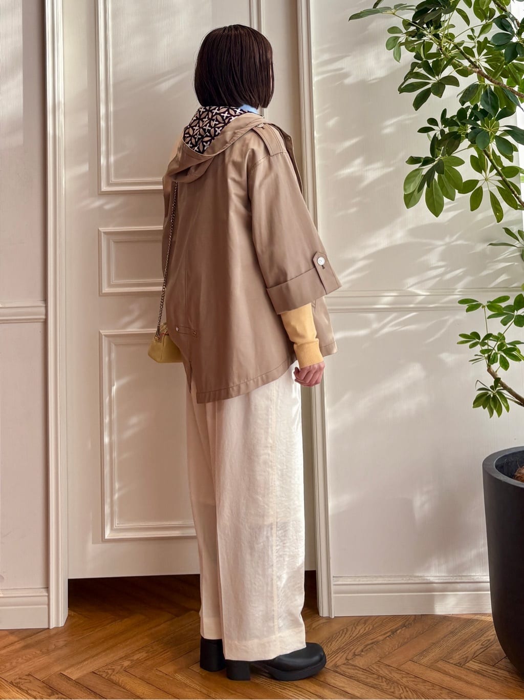 nakaoさんの「DRESSTERIOR｜【ウォッシャブル/撥水素材】Ａライン ショートモッズコート」を使ったコーディネート