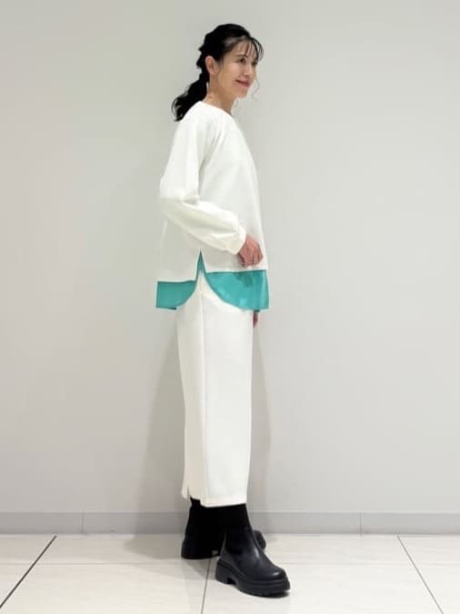 kayoさんの「INDIVI｜【コットン】シャツ切り替えカットソー」を使ったコーディネート