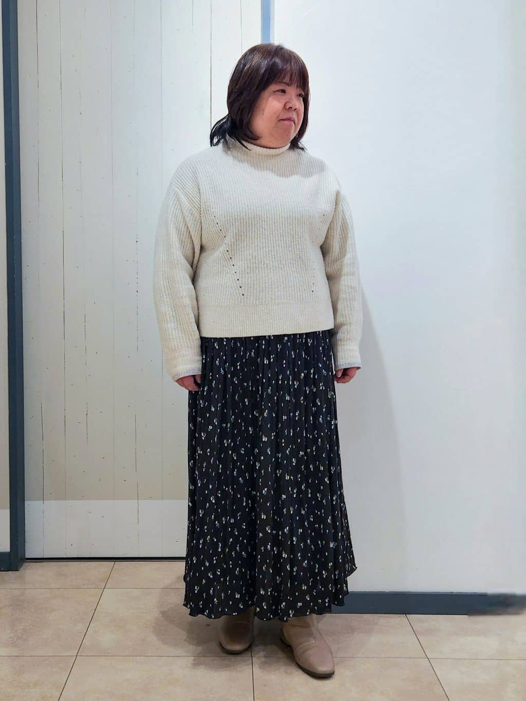 minoriさんの「grove｜フェイクムートンボアジャケット」を使ったコーディネート
