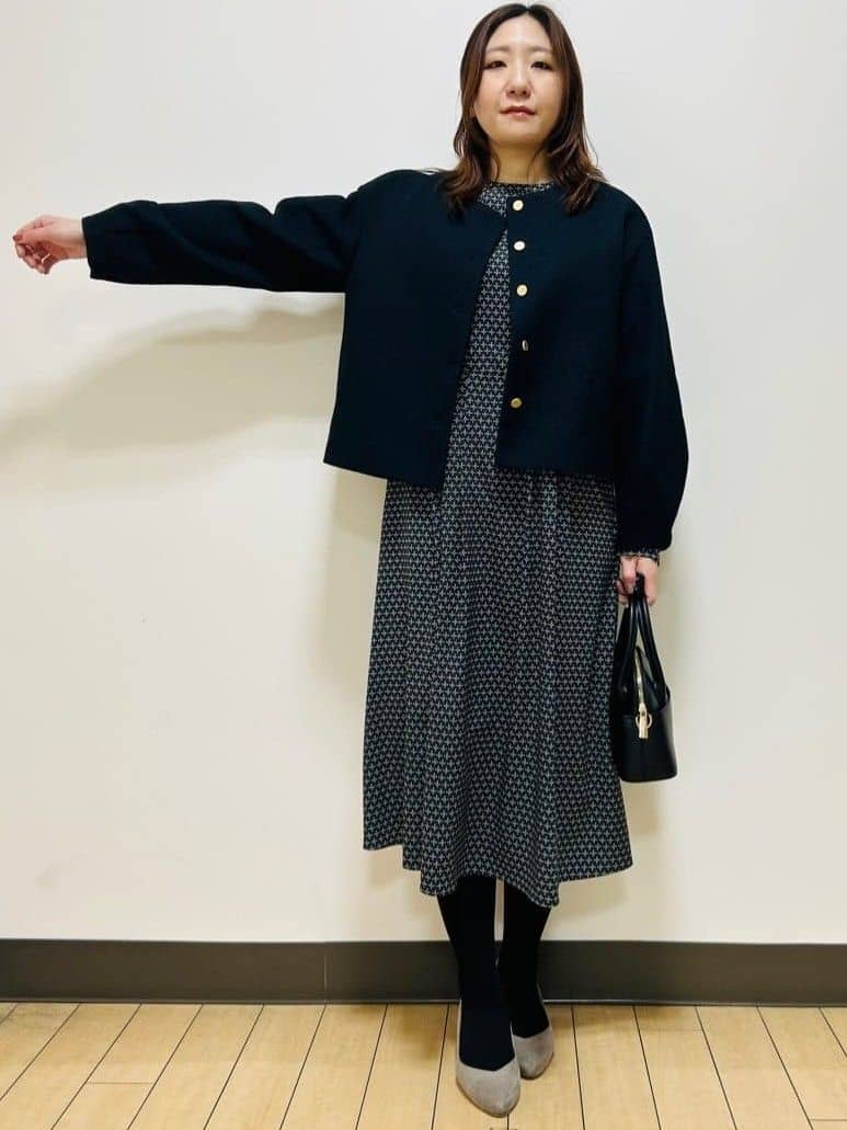 miiiさんの「Reflect｜【通勤/お出かけ◎】ジオメプリントクラシカルワンピース」を使ったコーディネート