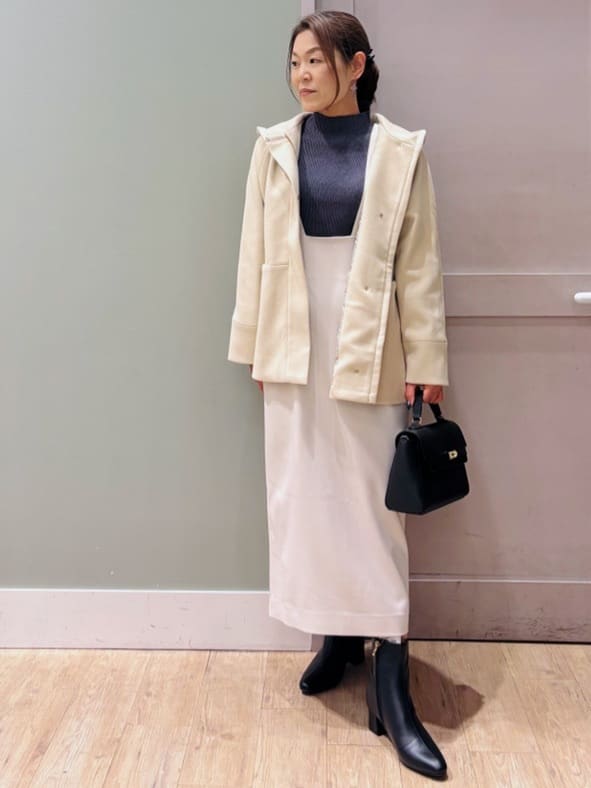 Komi☆さんの「grove｜フーデットミドルコート」を使ったコーディネート