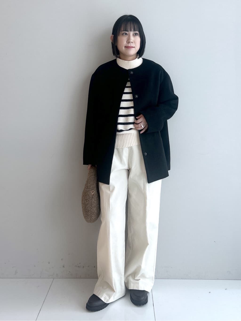 Hirokaさんの「Dessin｜【洗える】ハイネックベロアモールニット」を使ったコーディネート