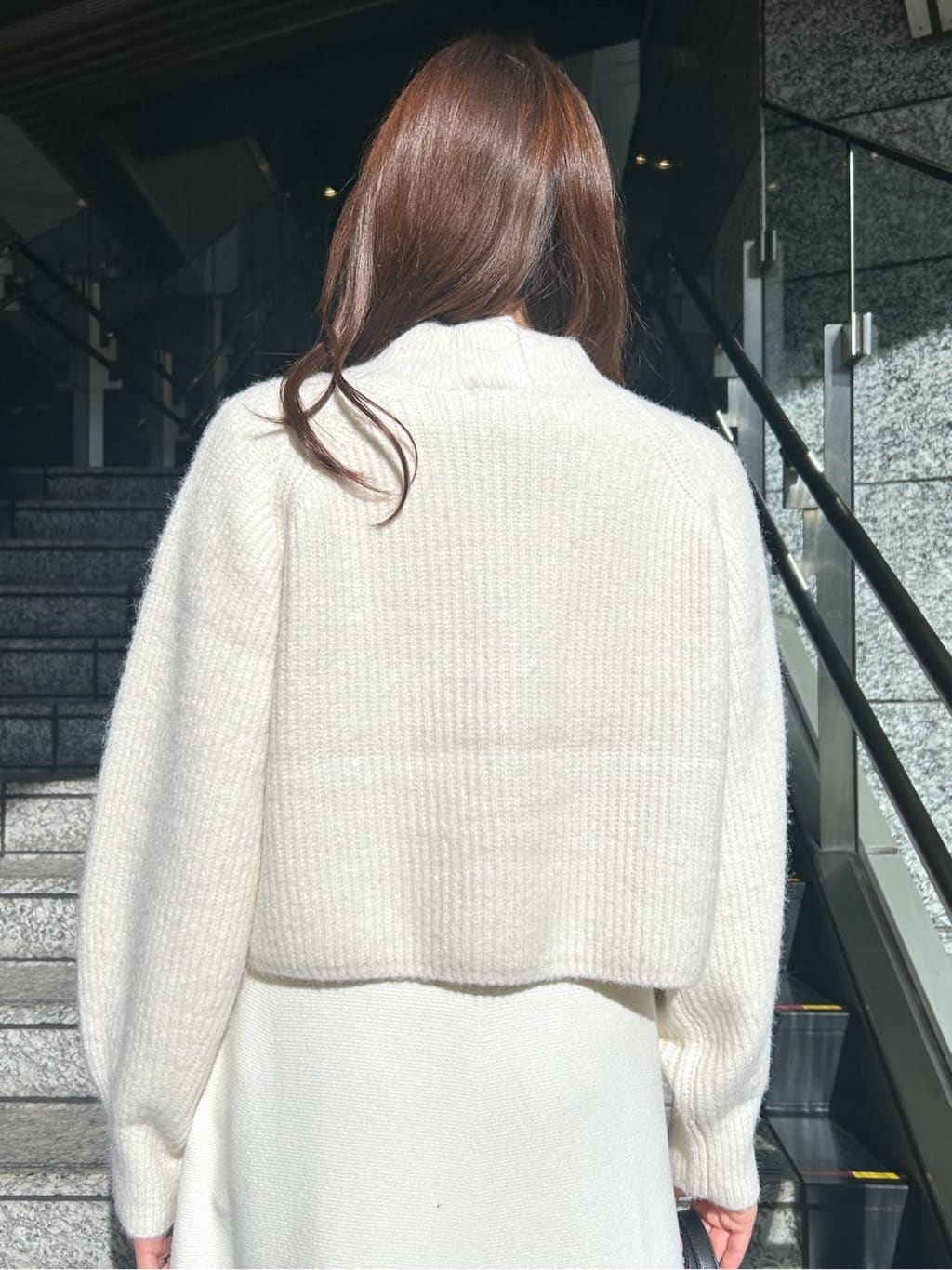 Risaさんの「OPAQUE.CLIP｜MIXミドルゲージショートあぜニット【洗濯機OK】」を使ったコーディネート
