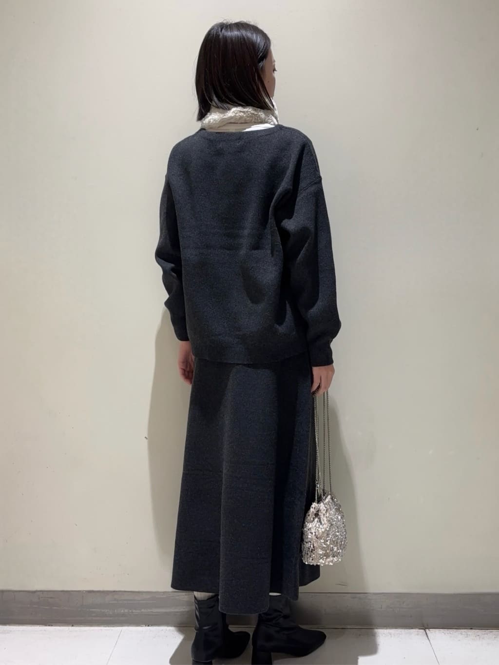 moさんの「OPAQUE.CLIP｜サイド編地切替ニットトップス／セットアップ対応【洗濯機OK】」を使ったコーディネート