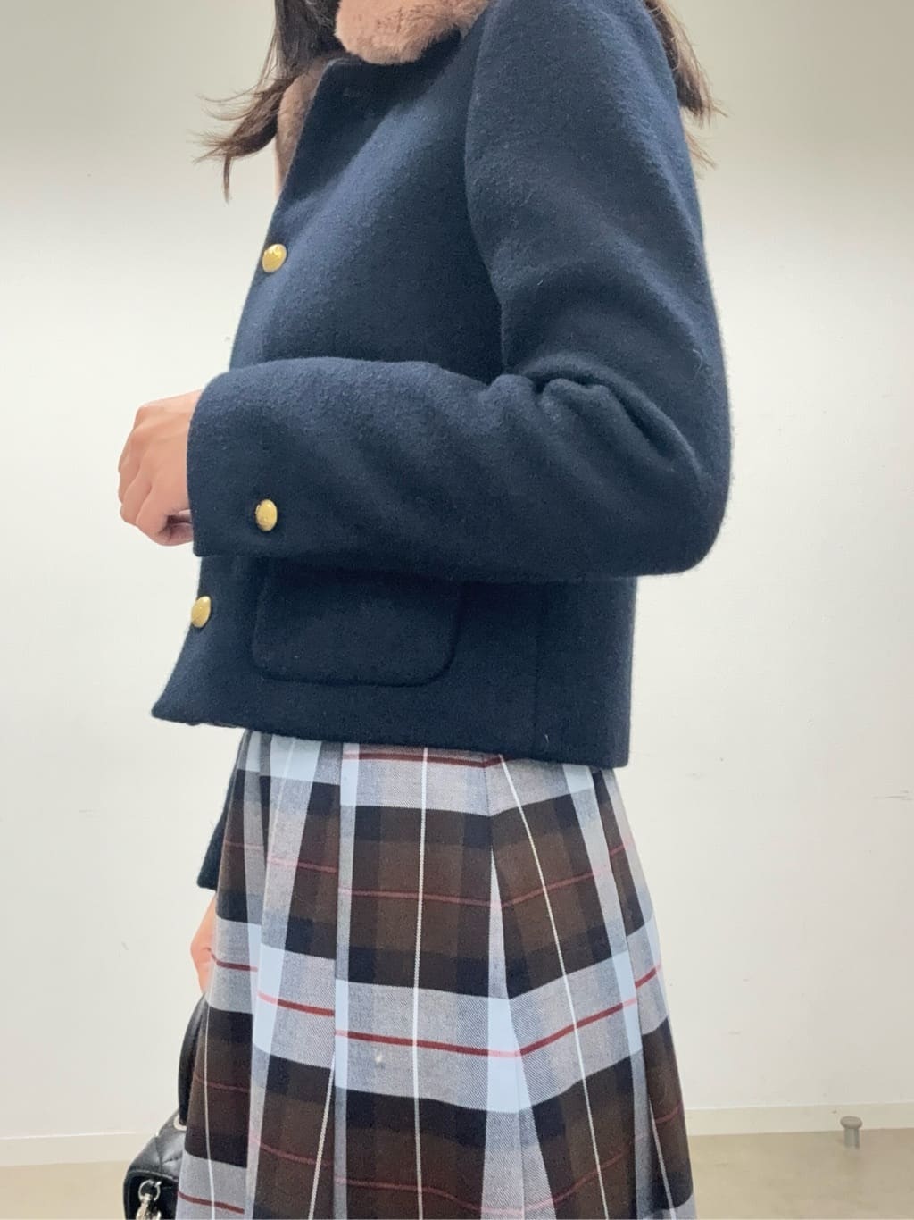 BUNさんの「DRESSTERIOR｜◆チェックタックソフトプリーツスカート」を使ったコーディネート