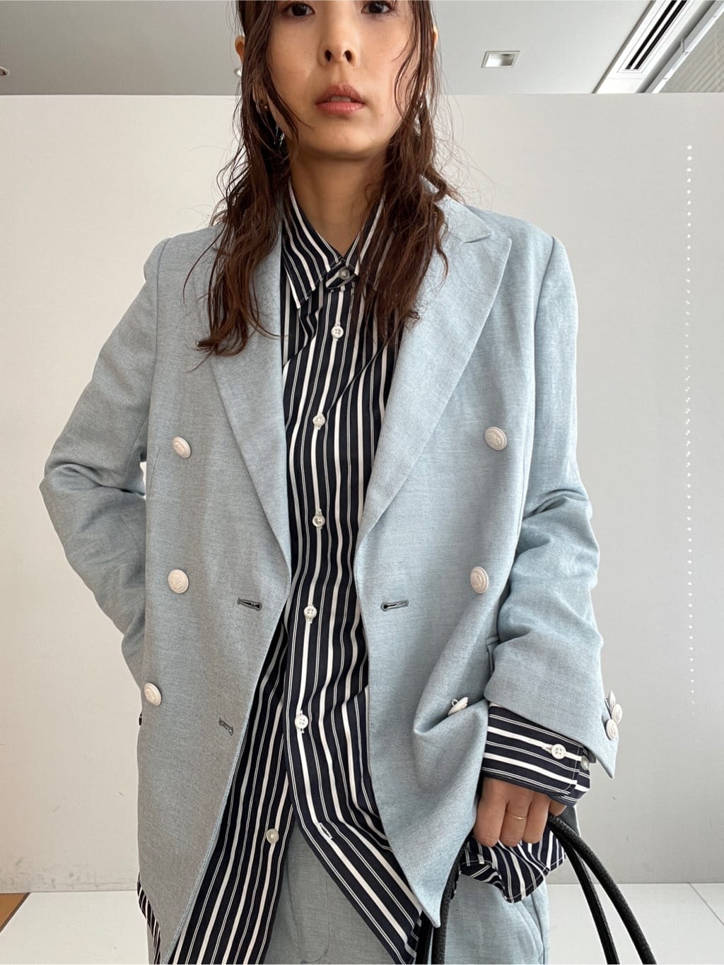 misaさんの「DRESSTERIOR｜【セットアップ可】リネンブレンドダブルブレストジャケット」を使ったコーディネート