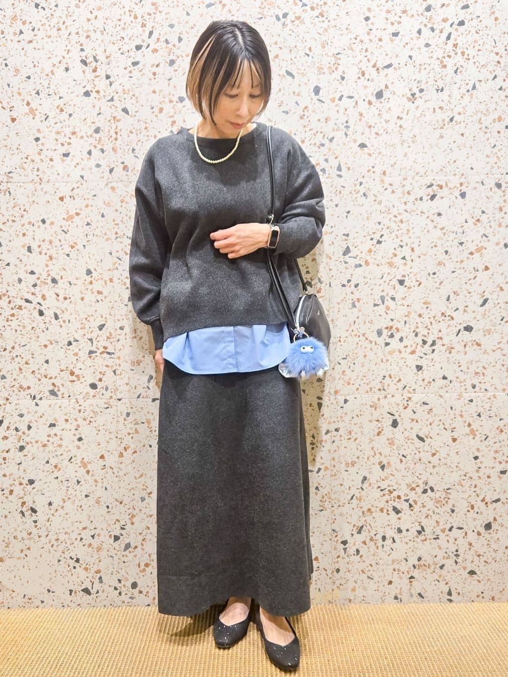 yoshimiさんの「OPAQUE.CLIP｜サイド編地切替ニットトップス／セットアップ対応【洗濯機OK】」を使ったコーディネート