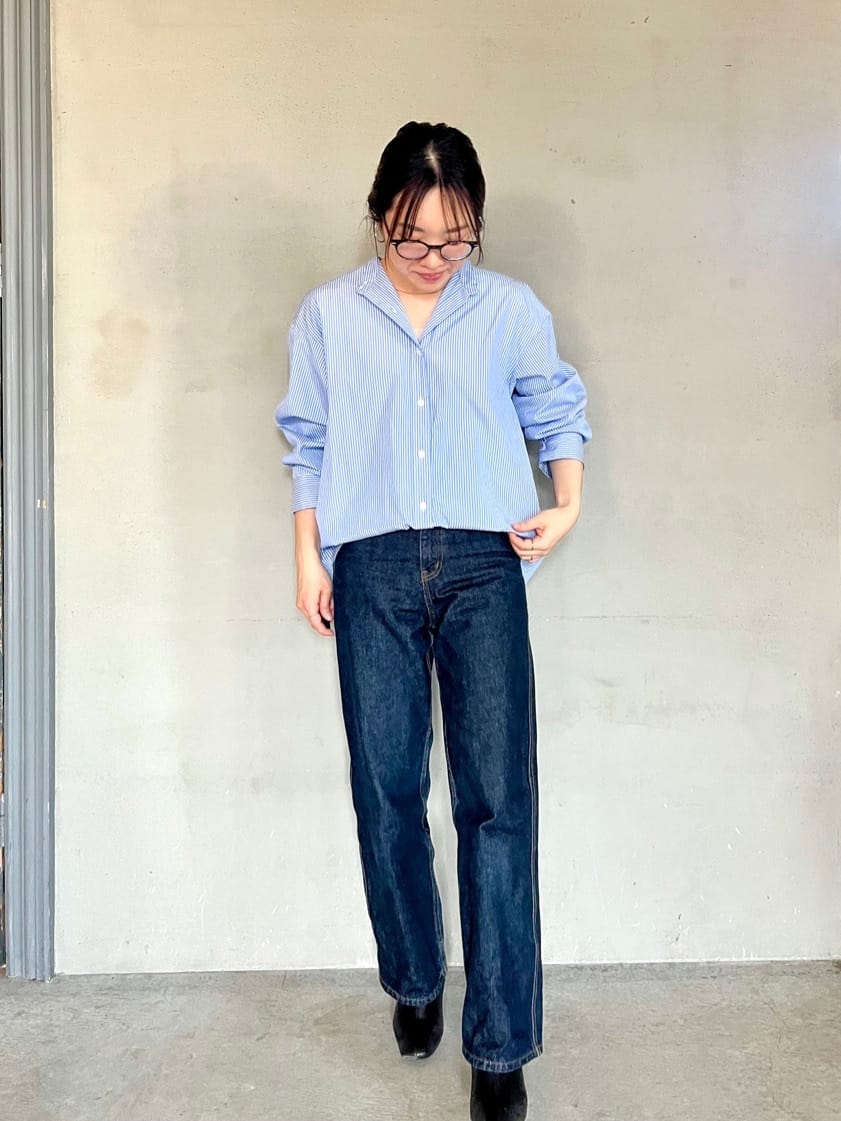 saoriさんの「【手洗い可】2wayストライプブラウス」を使ったコーディネート