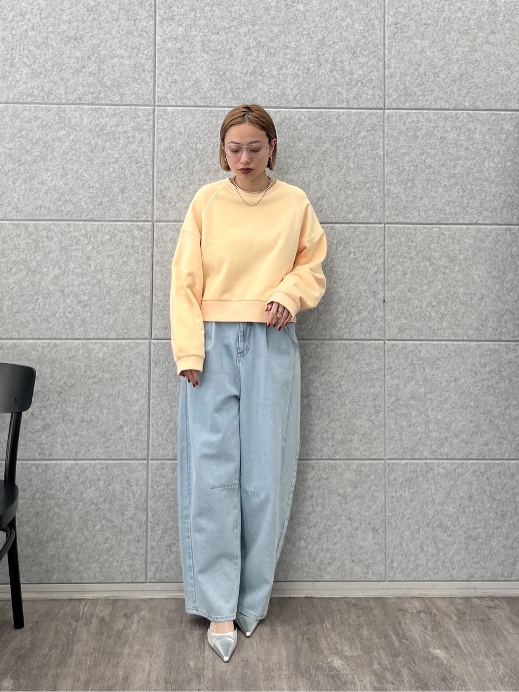 Harukaさんの「INDIVI｜ワイドスリーブカラースウェット」を使ったコーディネート