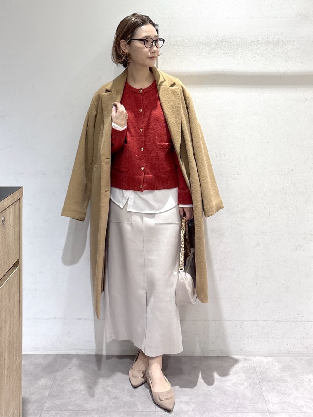 たけねぇさんの「OPAQUE.CLIP｜金ボタンラメニットカーディガン【洗濯機OK】」を使ったコーディネート