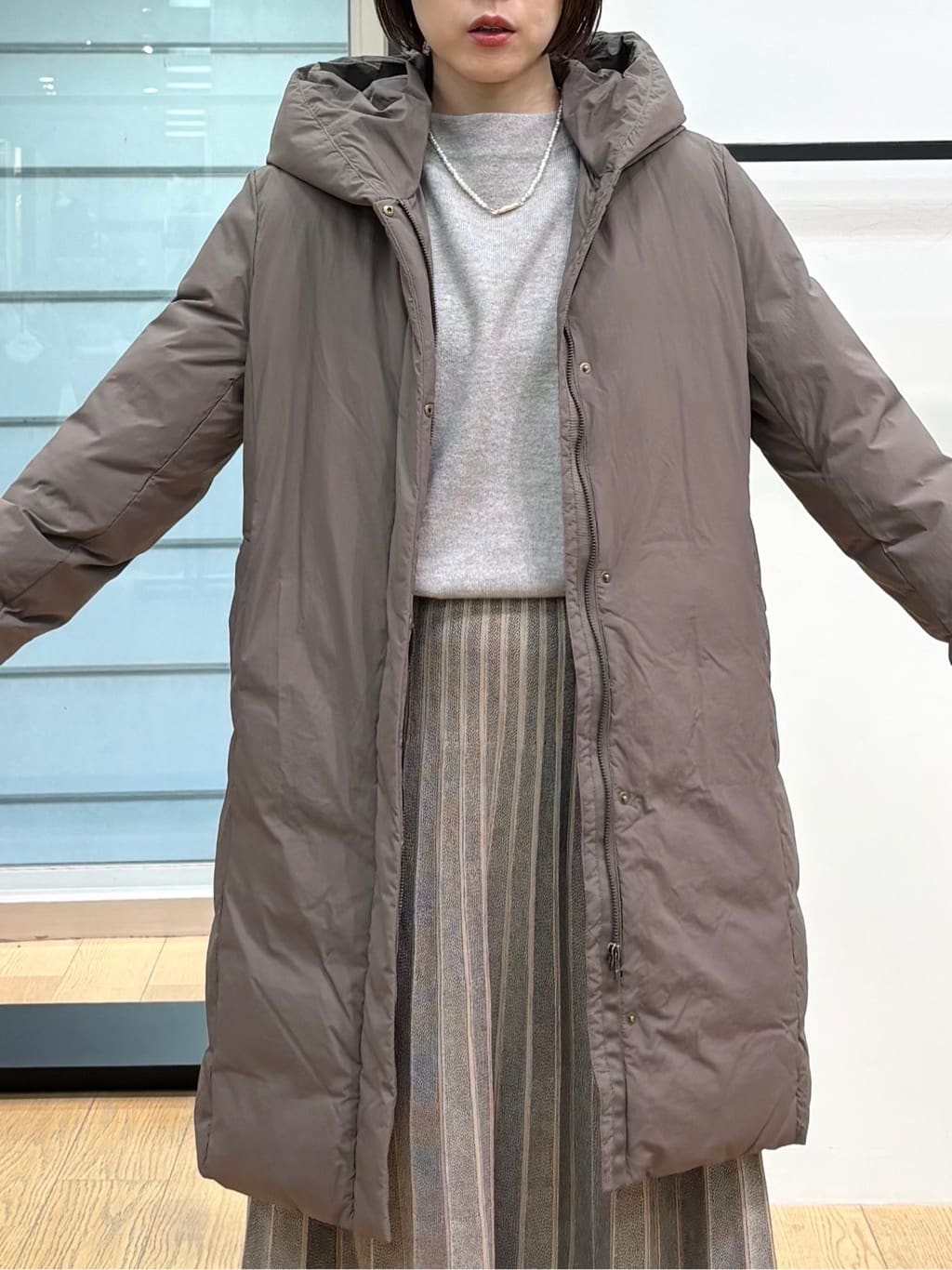 asamiさんの「INDIVI｜【洗える／カシミヤ混】ボトルネック ドルマンスリーブニット」を使ったコーディネート