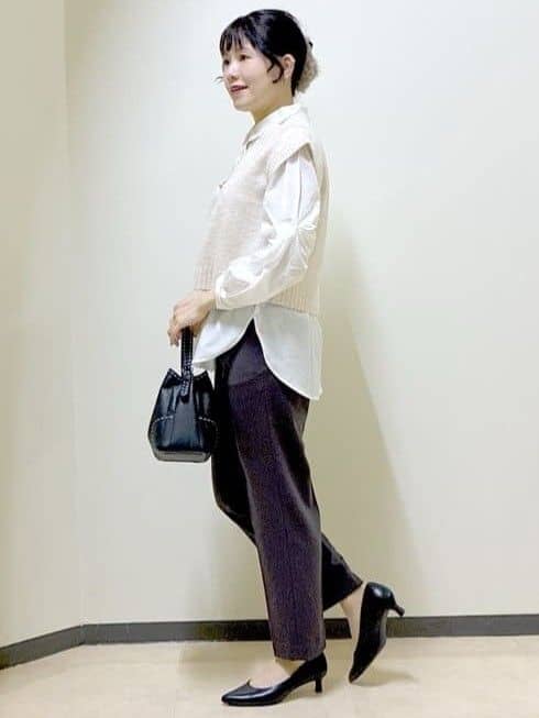  beni_gingerさんの「Reflect｜【単品使い◎】ニットベスト＋シャツセット」を使ったコーディネート