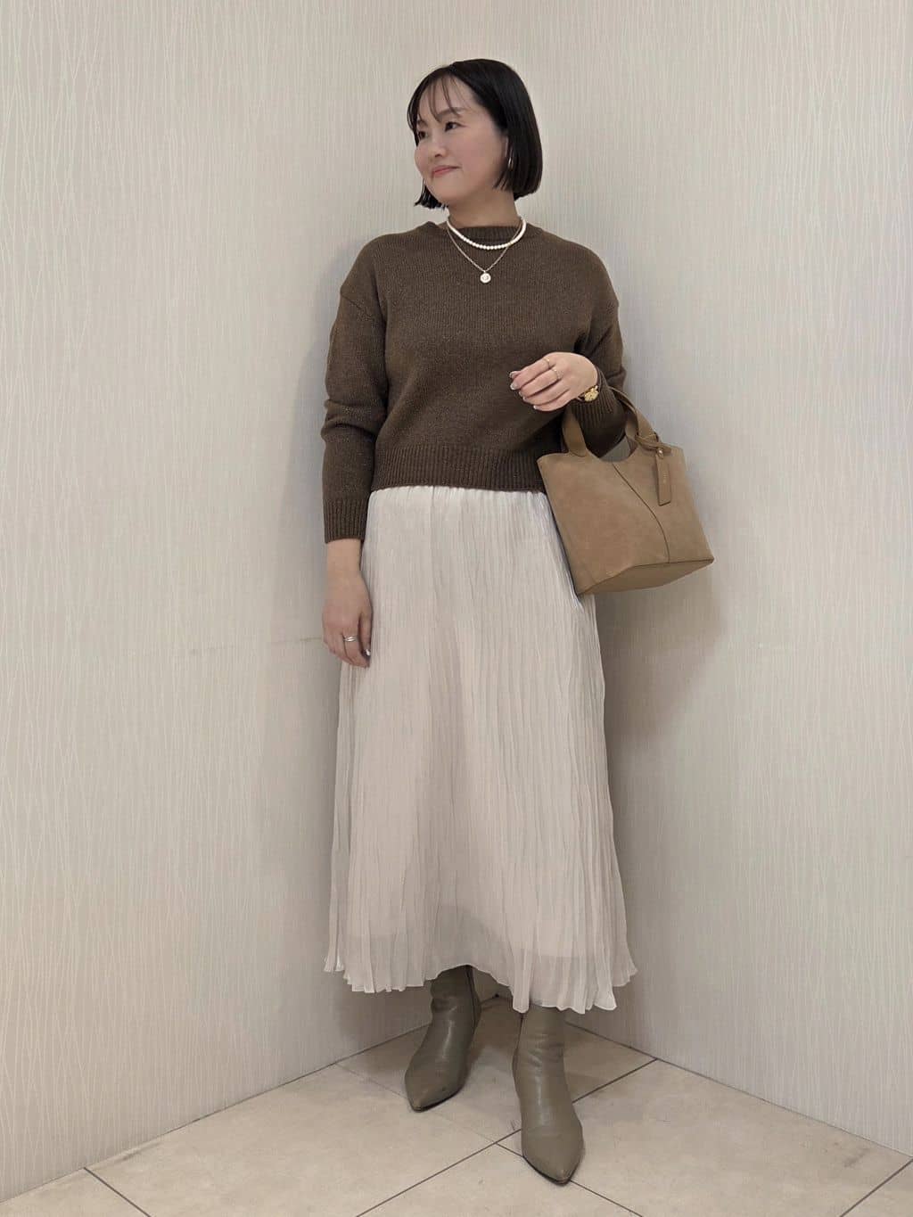 naokoさんの「UNTITLED｜【セットアップ可/ゆったり】ウール混ラメニット」を使ったコーディネート