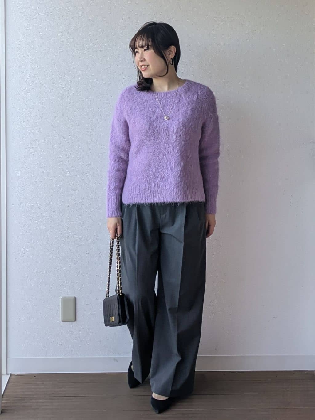 なみきさんの「UNTITLED｜【ゆったり】アルパカ混シャギーニット」を使ったコーディネート