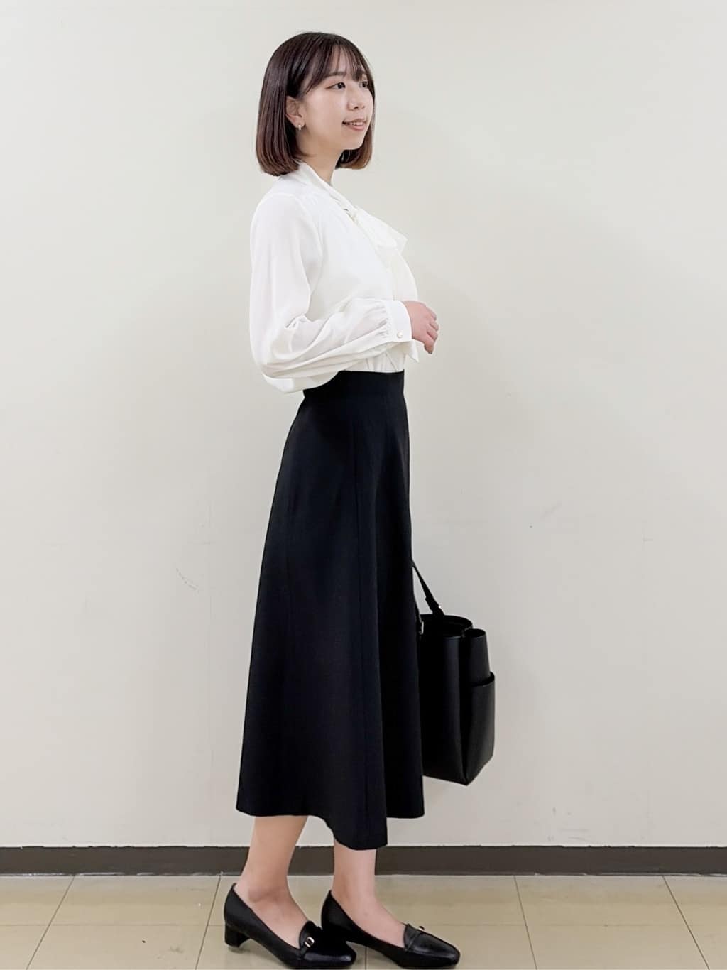 yurinaさんの「index｜アシンメトリーレイヤードボウタイブラウス【洗濯機OK／イージーアイロン／防シワ】《XS～3L》」を使ったコーディネート