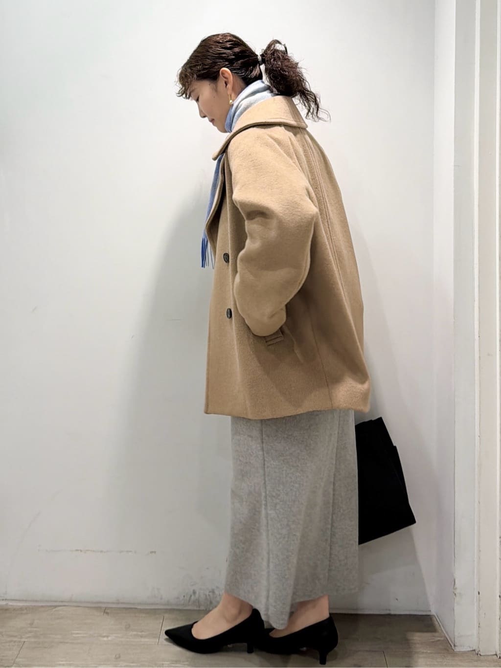 sumicaさんの「OPAQUE.CLIP｜カシミヤブレンドウールミドルピーコート」を使ったコーディネート