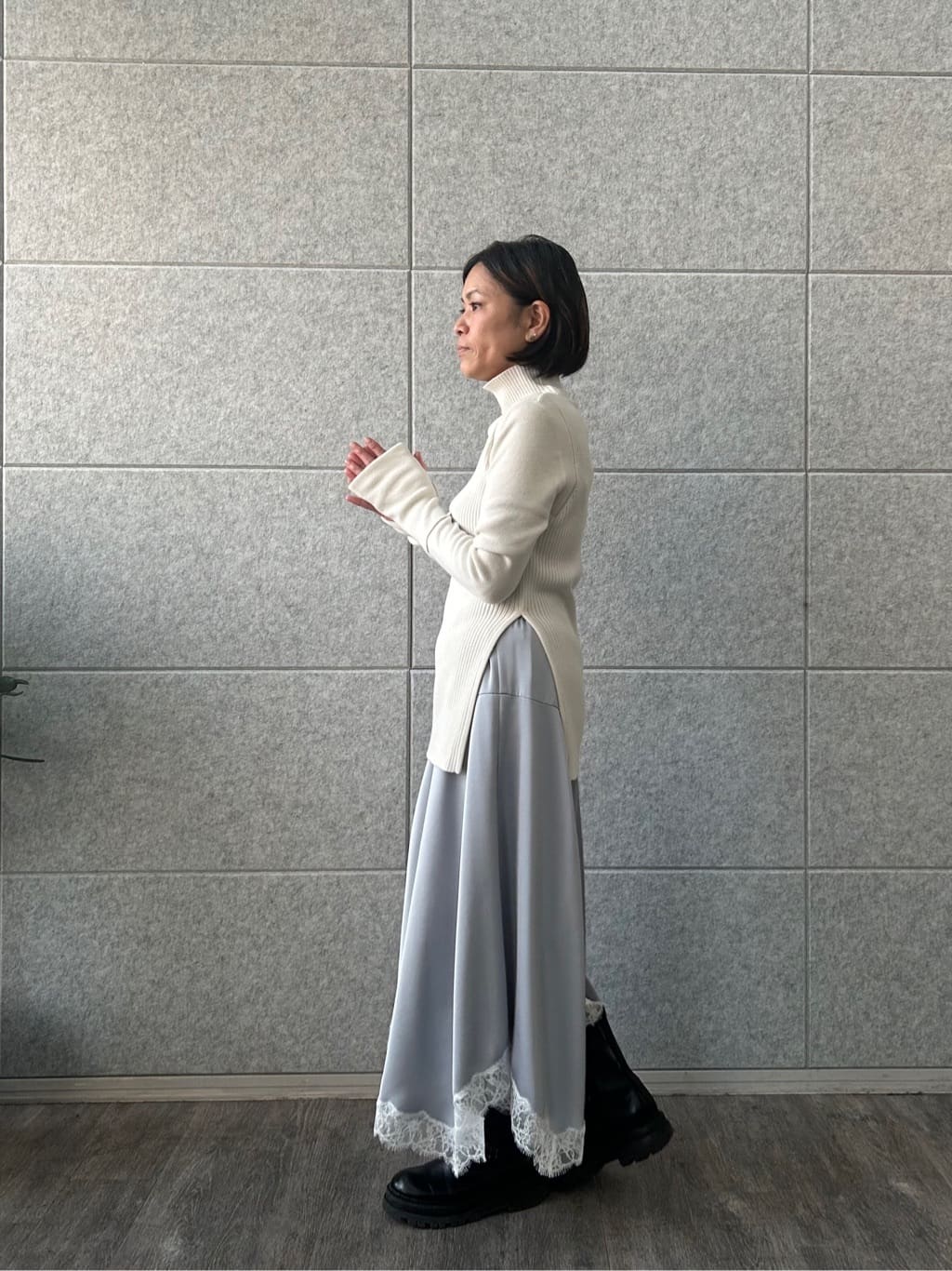 yukoさんの「CODE A｜modern turtleneck knit」を使ったコーディネート