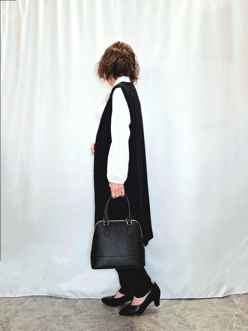 ぬーさんの「SHOO･LA･RUE｜【洗濯機可/セットアップ可/S-3L】きちんと楽に。カットジョーゼット ロングジレ」を使ったコーディネート