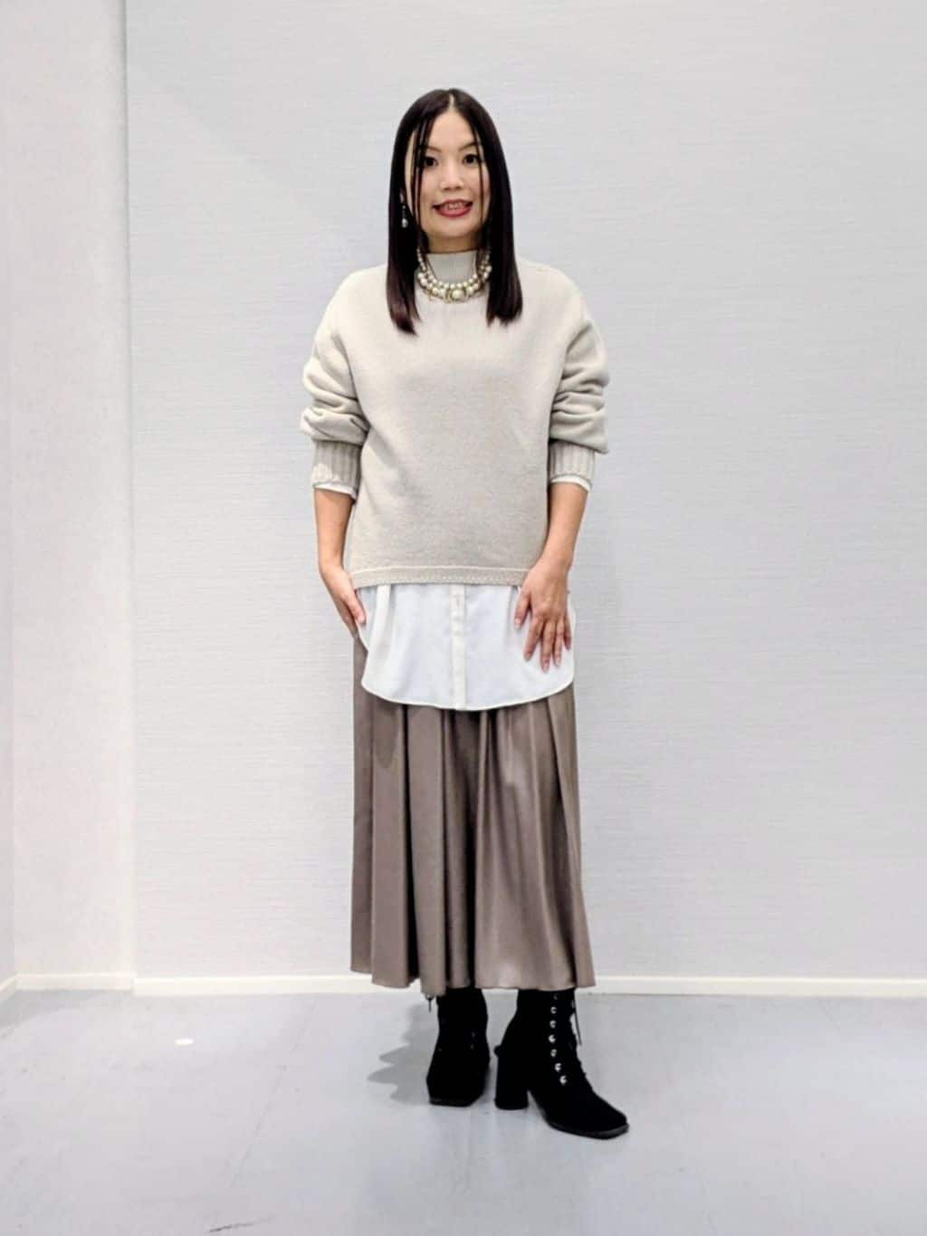 makkyさんの「UNTITLED｜【洗える】スポンディッシュ ボトルネックニット」を使ったコーディネート