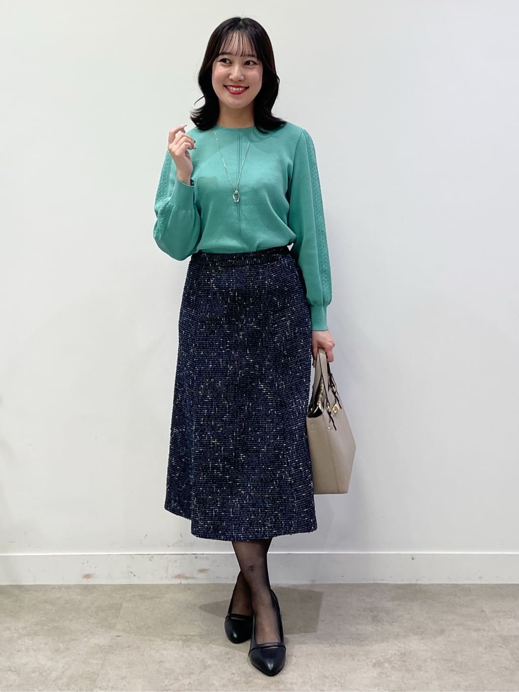 yukariさんの「Reflect｜【選べる8色／スカートにもパンツにも◎】ウール混ボートネックニット」を使ったコーディネート