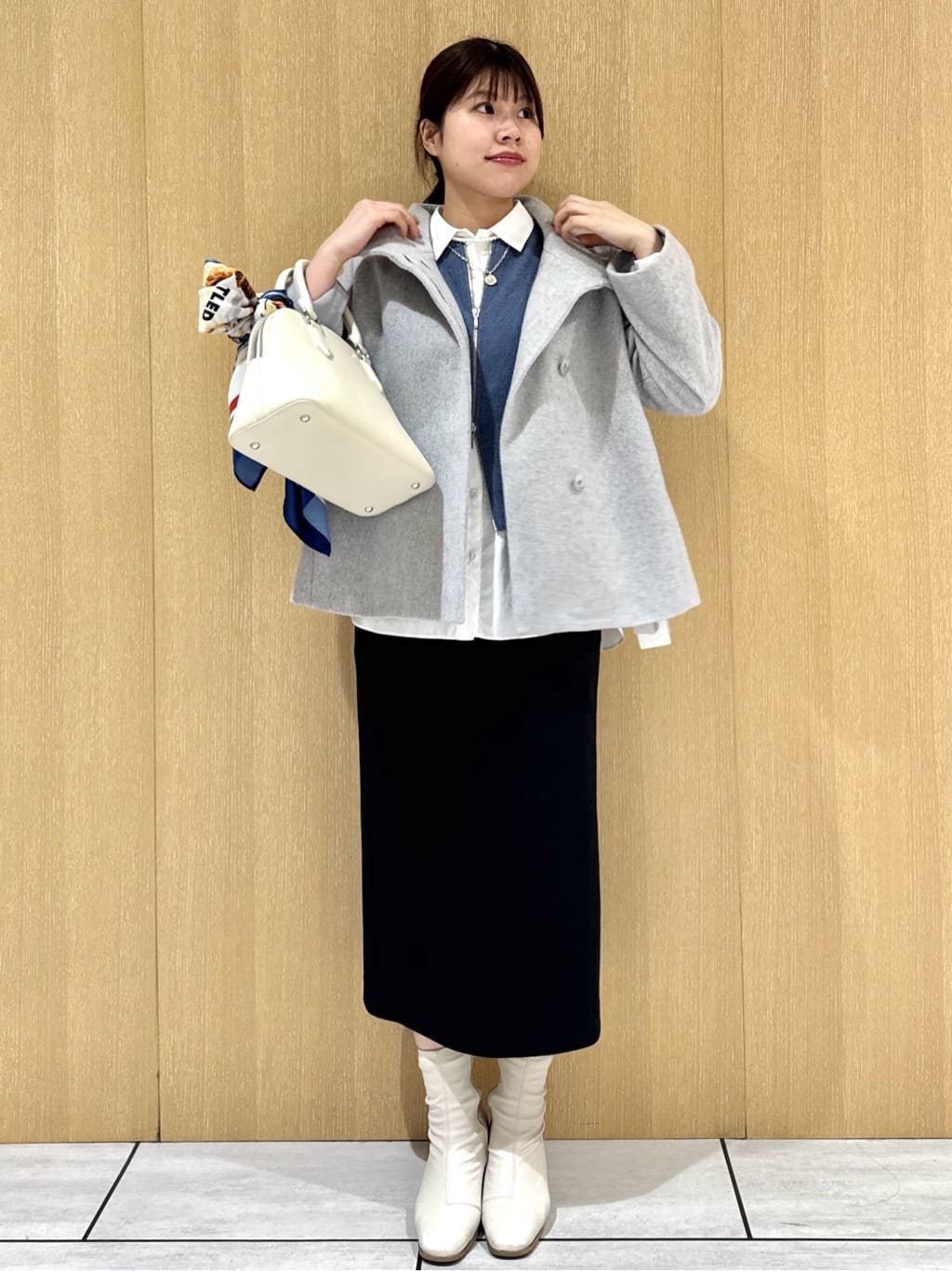 nanaさんの「UNTITLED｜【ゆったりサイズ／着丈短め】ジップニットカーディガン」を使ったコーディネート